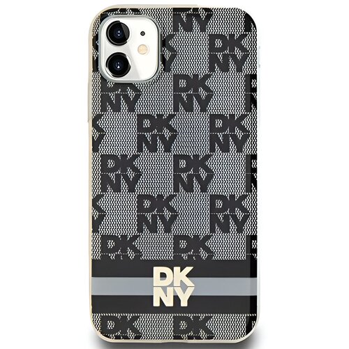 Etui DKNY Hardcase IML Checkered Mono Pattern & Printed Stripes Magsafe do Apple iPhone 11/Xr Czarny
