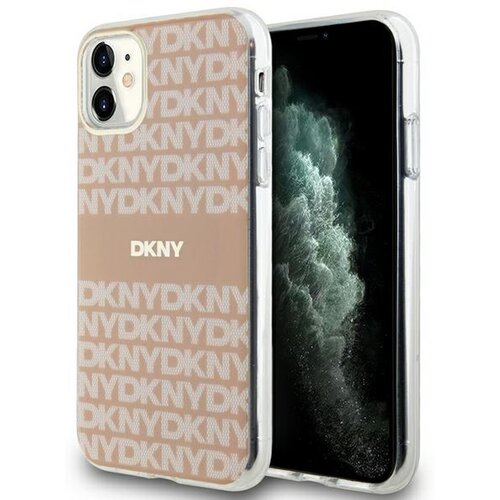 Etui DKNY IML Mono & Stripe MagSafe do Apple iPhone 11/Xr Różowy