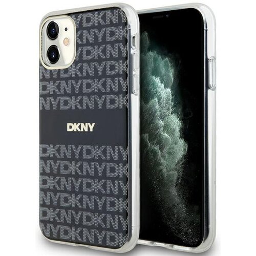 Etui DKNY IML Mono & Stripe MagSafe do Apple iPhone 11/Xr Czarny