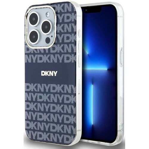 Etui DKNY IML Mono & Stripe MagSafe do Apple iPhone 15 Pro Niebieski