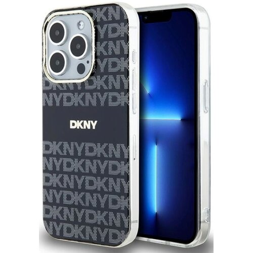 Etui DKNY IML Mono & Stripe MagSafe do Apple iPhone 15 Pro Czarny