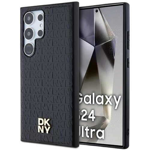Etui DKNY Leather Pattern Metal Logo MagSafe do Samsung Galaxy S24 Ultra Czarny