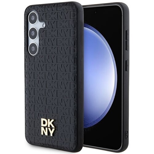 Etui DKNY Leather Pattern Metal Logo MagSafe do Samsung Galaxy S24+ Czarny