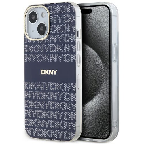 Etui DKNY IML Mono & Stripe MagSafe do Apple iPhone 13/14/15 Niebieski