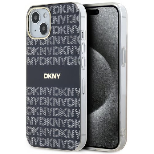 Etui DKNY IML Mono & Stripe MagSafe do Apple iPhone 13/14/15 Czarny