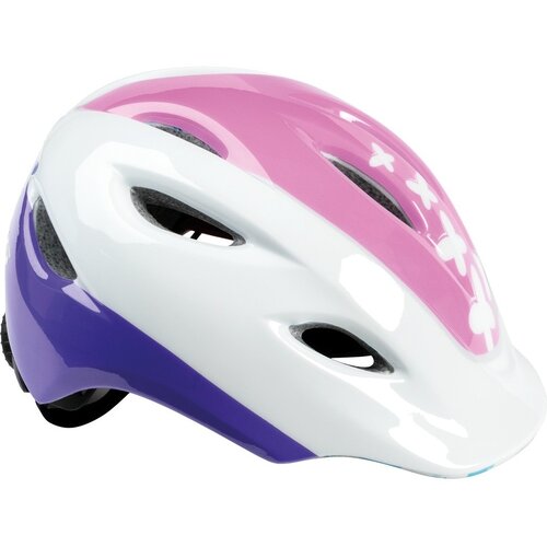 Kask rowerowy KROSS Infano Biało-fioletowo-różowy dla Dzieci (rozmiar XS)
