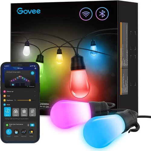 Grilanda ogrodowa GOVEE H7020 RGBW 48FT Outdoor string light Wi-Fi/Bluetooth
