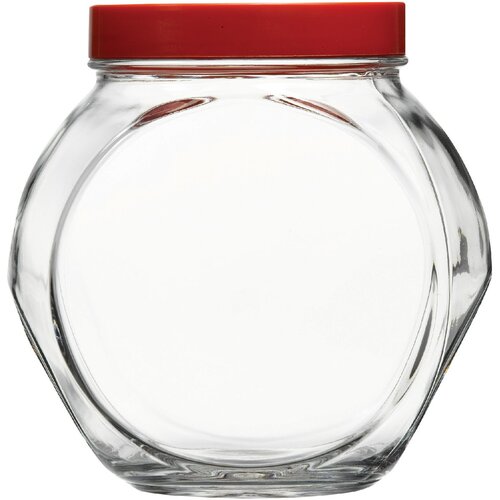Słoik PASABAHCE Bella z czerwoną pokrywką 1.5 L