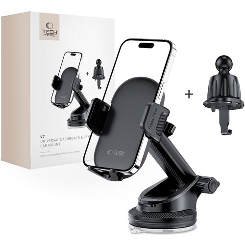 Uchwyt na telefon TECH-PROTECT V7 DashBoard & Vent Czarny
