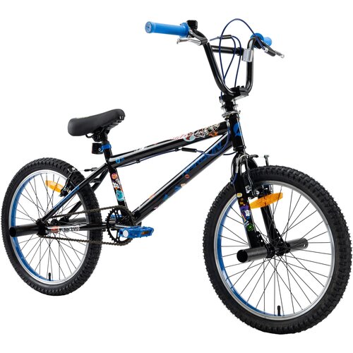 Rower dziecięcy KARBON BMX 20 cali dla chłopca Czarno-niebieski