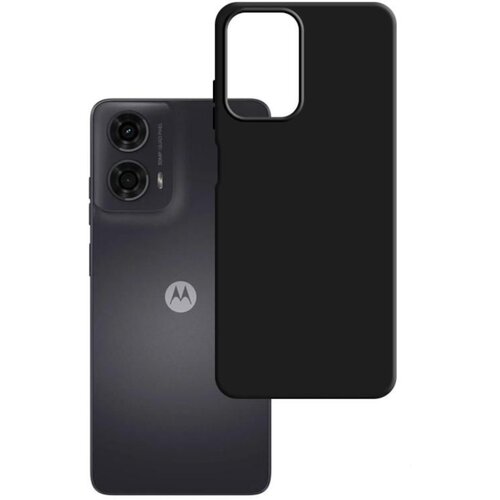 Czarne etui na telefon z matowym wykończeniem, obok którego znajduje się smartfon z widocznym logo Motorola i dwoma obiektywami aparatu. Na obudowie telefonu widoczny jest napis "50MP QUAD PIXEL".