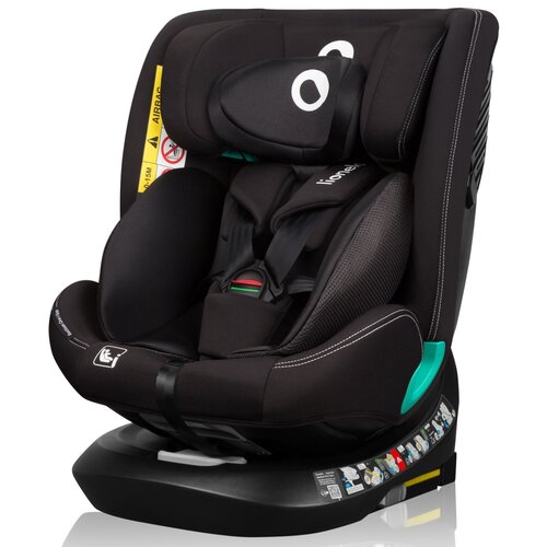 Fotelik samochodowy LIONELO Bastiaan One i-Size 40-150 cm (0-36 kg) Czarny