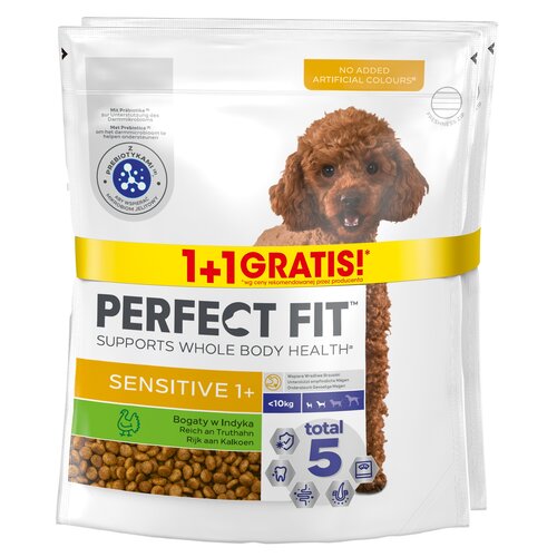 Karma dla psa PERFECT FIT Sensitive 1+ Indyk 2 x 825 g 1+1 Gratis