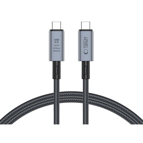 Kabel USB Typ-C - USB Typ-C TECH-PROTECT UltraBoost Max USB 4.0 8K 40GBPS PD240W 1 m Szary