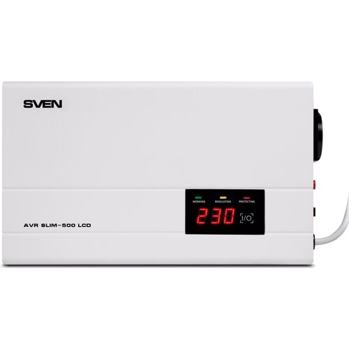 Stabilizator napięcia SVEN AVR Slim-500 LCD 500VA 400W
