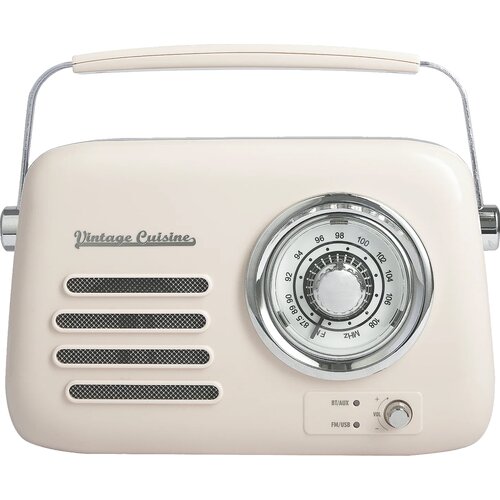 Radio VINTAGE CUISINEAnalogowe Przenośne Chrom Kremowy