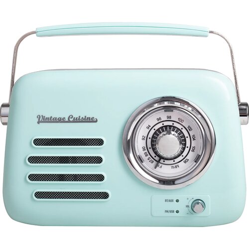 Radio VINTAGE CUISINE Analogowe Przenośne Chrom Miętowy