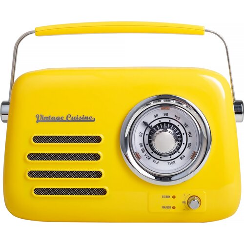 Radio VINTAGE CUISINE Analogowe Przenośne Chrom Żółty
