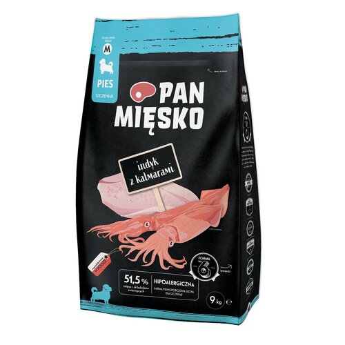 Karma dla psa PAN MIĘSKO Indyk z Kalmarami M 9 kg
