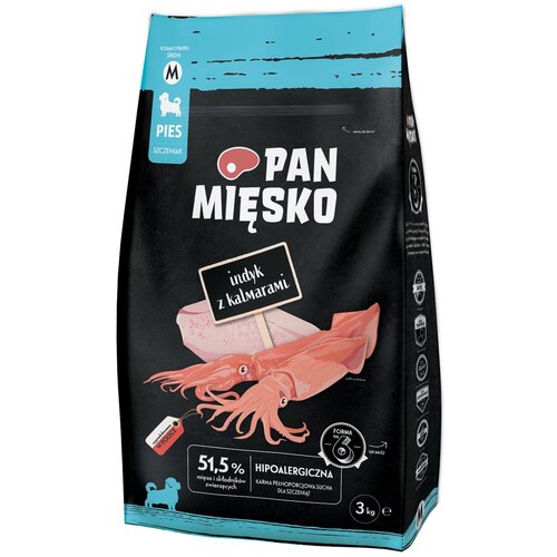 Karma dla psa PAN MIĘSKO Indyk z Kalmarami 3 kg