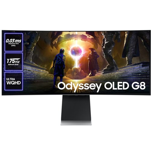 Monitor SAMSUNG Odyssey G8 LS34DG850SUXDU 34.1" OLED 3440x1440px 175Hz 0.03 ms [GTG] Curved
