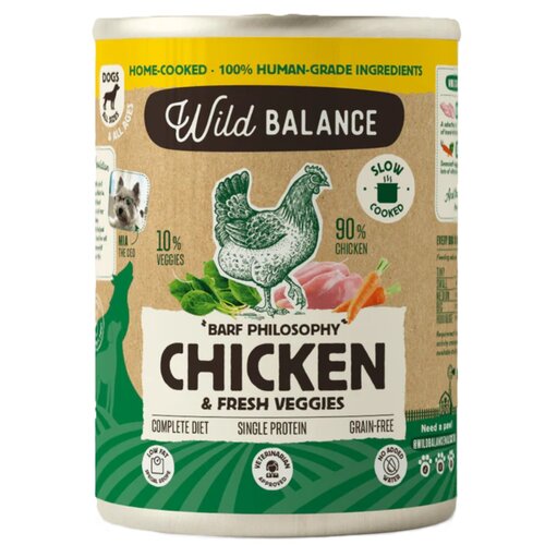 Karma dla psa WILD BALANCE Kurczak z marchewką i szpinakiem 400 g