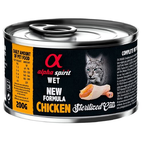 Karma dla kota ALPHA SPIRIT Sterilised Cats Chicken 200 g