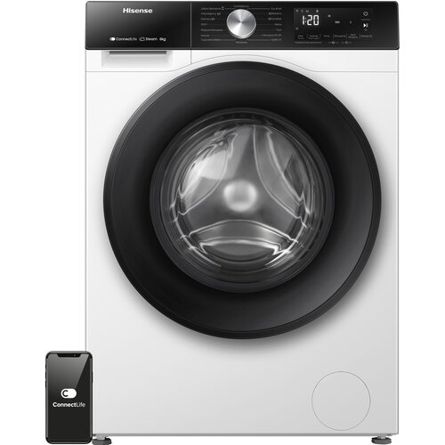 Pralka HISENSE WF3S8043BW3/PL Seria 3S 8kg 1400 obr Wi-Fi Connectlife Smart Wizzard Programy z parą
