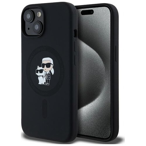Etui KARL LAGERFELD Silicone Karl & Choupette MagSafe do Apple iPhone 13/14/15 Czarny
