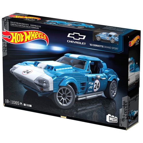 Klocki plastikowe MEGA Hot Wheels Corvette Grand Sport 1963 HWW23