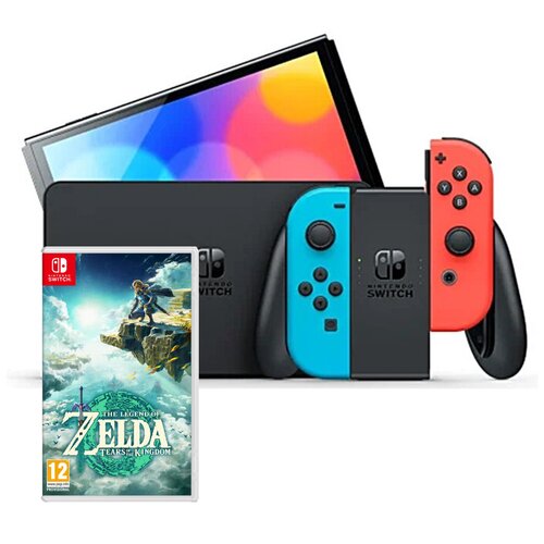Konsola NINTENDO Switch Oled Czerwono-niebieska + The Legend of Zelda: Tears of the Kingdom Gra NINTENDO SWITCH