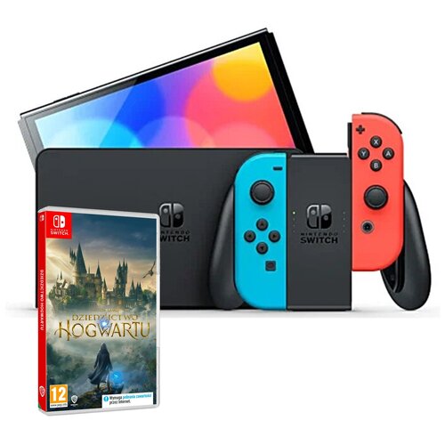 Konsola NINTENDO Switch Oled Czerwono-niebieska + Dziedzictwo Hogwartu (Hogwarts Legacy) Gra NINTENDO SWITCH
