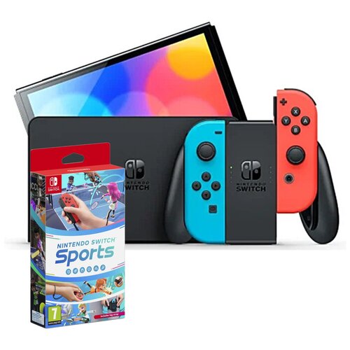 Konsola NINTENDO Switch Oled Czerwono-niebieska + Nintendo Switch Sports Gra NINTENDO SWITCH