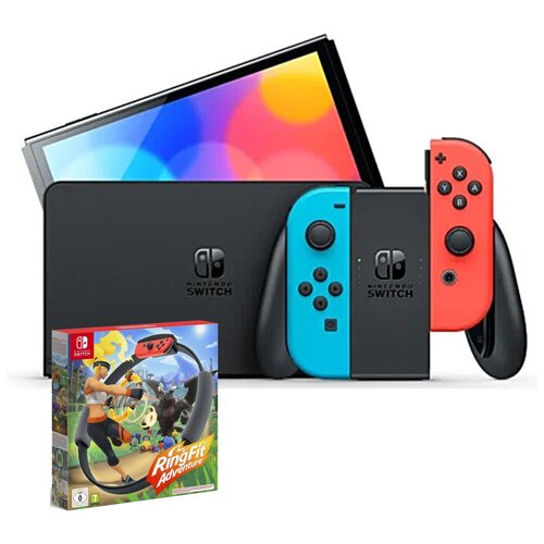 Konsola NINTENDO Switch Oled Czerwono-niebieska + Ring Fit Adventure Gra NINTENDO SWITCH