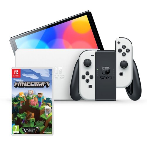 Konsola NINTENDO Switch Oled Biała + Minecraft Gra NINTENDO SWITCH