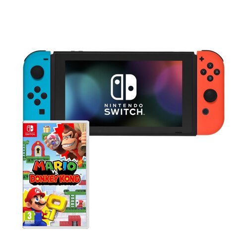 Konsola NINTENDO Switch HAC-001(-01) + Kontroler Switch Czerwono-niebieski + Mario vs. Donkey Kong Gra NINTENDO SWITCH