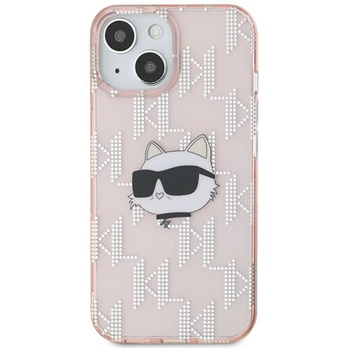 Etui KARL LAGERFELD IML Choupette Head & Monogram do Apple iPhone 13/14/15 Różowy