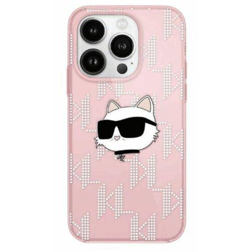 Etui KARL LAGERFELD IML Choupette Head & Monogram do iPhone 14 Pro Max Różowy