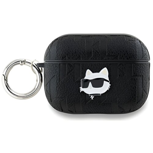 Etui na słuchawki KARL LAGERFELD Monogram Choupette Head do Apple AirPods Pro 2 Czarny