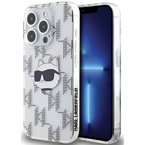Etui KARL LAGERFELD IML Choupette Head & Monogram do Apple iPhone 15 Pro Przezroczysty