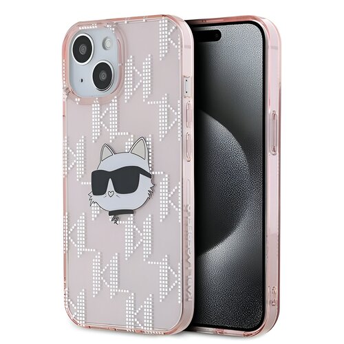 Etui KARL LAGERFELD IML Choupette Head & Monogram do Apple iPhone 13/14/15 Różowy