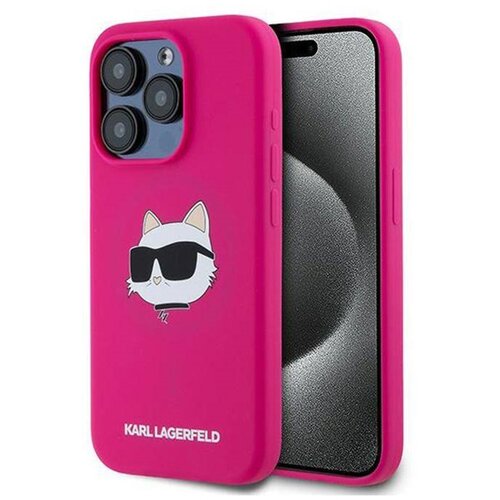 Etui KARL LAGERFELD Choupette Head Magsafe do Apple iPhone 15 Pro Rróżowy