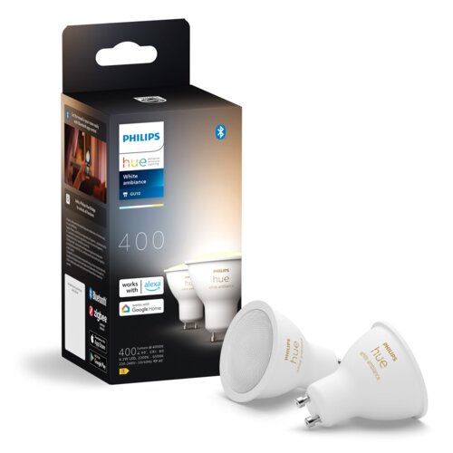 Inteligentna żarówka LED PHILIPS HUE 929003666702 4.2W GU10 Bluetooth, Zigbee (2 szt.)