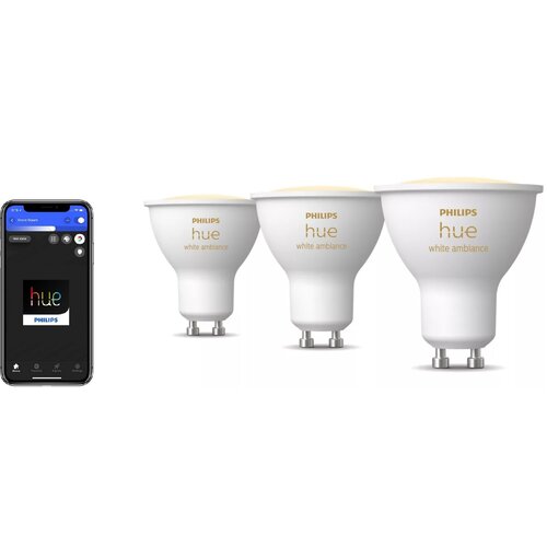 PHILIPS HUE White Ambiance GU10 3 szt. Inteligentna arowka LED niskie ceny i opinie w Media Expert