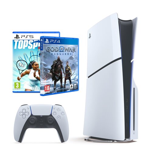 Konsola SONY PlayStation 5 Slim + Top Spin 2K25 Gra PS5 + God of War Ragnarök Gra PS4