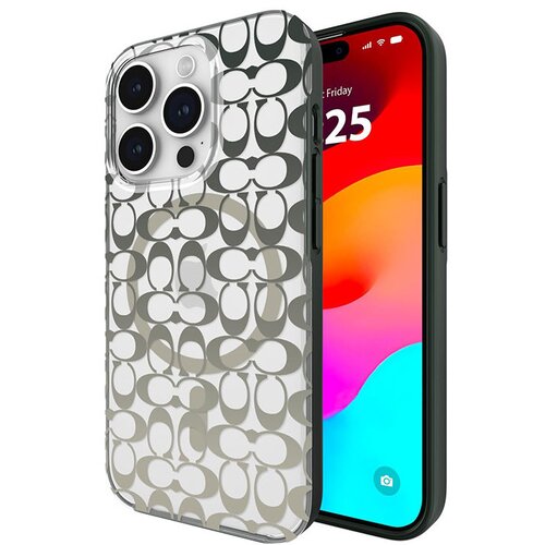 Etui COACH Signature C Ombre MagSafe do Apple iPhone 15 Pro Przezroczysto-zielony