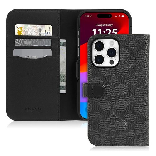 Etui COACH Folio Signature C Case do Apple iPhone 15 Pro Czarny