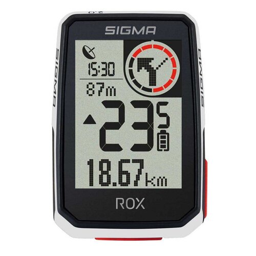 Licznik rowerowy SIGMA GPS ROX 2.0 Bezprzewodowy Biały Podświetlany