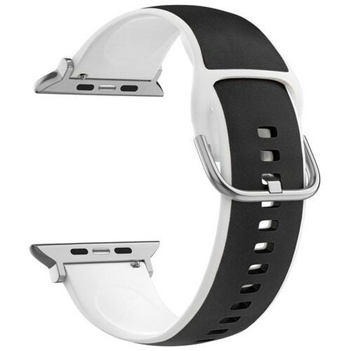Pasek BELINE Silico Leather do Apple Watch 4/5/6/7/8/9/SE/SE 2 (38/40/41mm) Czarno-biały