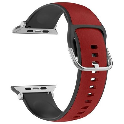 Pasek BELINE Silico Leather do Apple Watch 4/5/6/7/8/9/SE/SE 2 (38/40/41mm) Czerwono-czarny